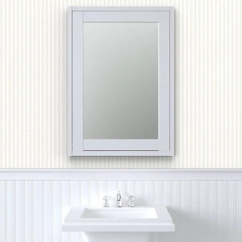 Traditional Classic Leather Texture Vinyl Wallpaper Durable Type Two Commercial Wallcovering on lightly textured wall with mirror.