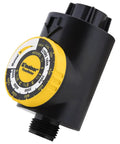 Flowmeter Water Timer For Garden Irrigation With Adjustable Flow Meter And Easy Programmable Scheduling Durable Yellow Housing, black plastic