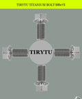 Heavy Duty Flange Hex Titanium Bolts M8 X 15 Millimeter 4 Pack Ultra Lightweight Fasteners displayed from multiple angles.