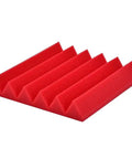 12 Piece Triangle Groove Acoustic Foam Panels For Sound Proofing High Density Flame Retardant Studio Sound Dampening Wall Tiles 12X12X2 Inches Red