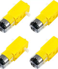 Four Pack Magnetic Gearbox DC Motors 3V To 6V Dual Shaft Geared For Arduino Smart Car Robots DIY Pro Kits Chassis Models And Toys Vibration Resistant One To Forty Eight Reduction Ratio Easy Hookup For DIY Projects