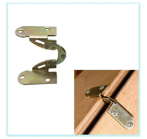 2 Pcs Heavy Duty Flip Top Hinges For Dining Tables And Butler Trays, 180 Degree Rotating Corner Hardware shown from two angles.