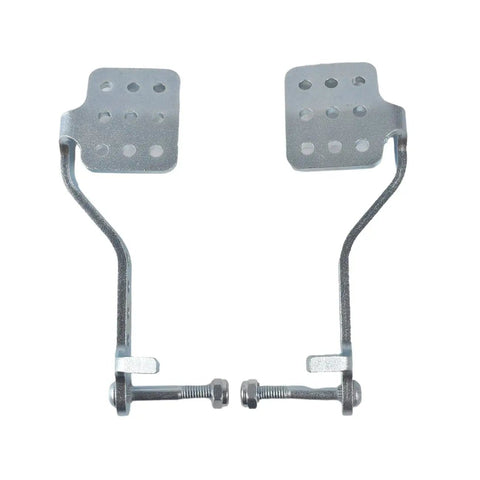 Go Kart Steering Spindle Bracket Set Heavy Duty Five Eighth Inch Axle And Four And A Half Inch Long Brake And Throttle Pedal Kit Fits Predator 212cc 196cc 301cc 420cc Yerf Dog Manco Azusa Go Kart Parts Silver, showing brake and throttle pedals.