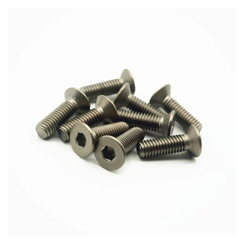 20 Pieces Titanium Bolts Set M2 M2.5 M3 M4 M5 M6 Countersunk Allen Drive Titanium Screws Not Polished Finish For Furniture DIY Projects