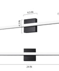 Modern LED Vanity Lights For Bathroom 24 Inch Over Mirror Fixtures 14W Daylight White 2 Pack Eye Friendly Brightness
