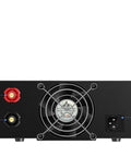 Rear view of Adjustable Lab DC Power Supply Switching Regulator Dual Output 30V 20A And 15V 60A 900W with fan and connectors.