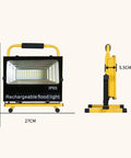 Spot Lighting Portable Led Floodlight Rechargeable, 60W Super Bright B, rectangular design with handle, IP65 rating, dimensions 34x27x5.5 cm