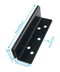 Tough As Nails Double Hook Slot Bracket For Wooden Bed Frame Reinforcement Hardware Featuring No Sweat Slide Mount, black metal bracket with dimensions.