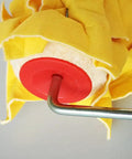 7 Inch Texture Rollers For Dead Simple Wall Makeovers With Dinosaur Doodle Design High Density Non Woven Microfiber Cover, yellow roller detail.