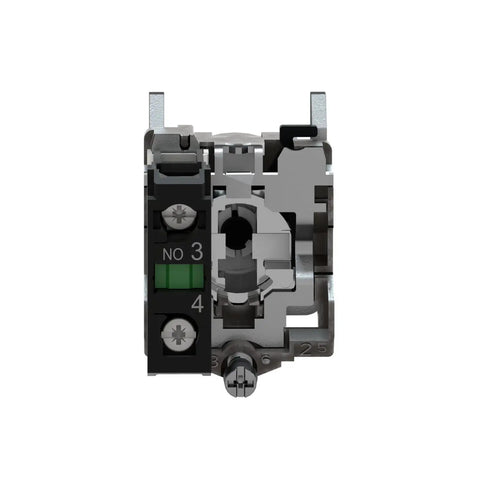 Back view of XB4BD21 2 Position Selector Switch With Metal Bezel For Industrial Machinery showcasing screw clamp connections.