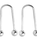 Two Pack Metal Spiral Fasteners Double Head Brooch Clips secure clothing and shawl collars, silver clips measuring 2.7 inches.