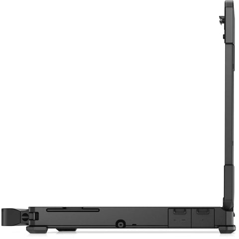 Rock Solid 14 Inch Rugged Laptop featuring full HD 1080p display i5 11th gen processor sleek black side view with ports