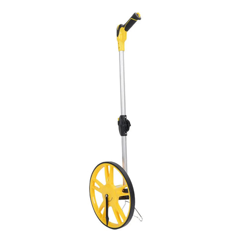 Marhynchus Distance Measuring Wheel, Portable Design 9999.9m Accuracy with yellow wheel and durable handle.
