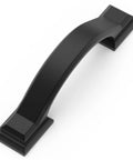 Single matte black cabinet pull from the 10 Pack 3 Inch Matte Black Cabinet Pulls Zinc Alloy Drawer Handles For Kitchen Cabinets Durable Solid Hardware