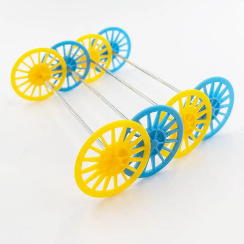 DIY Wheel And Shaft Kit For Models 60 Plastic Wheels And 30 Round Shafts 2mm Shaft Diameter 100mm Shaft Length 37mm Wheel Diameter