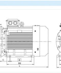 Technical diagram of Beefed Up Heavy Duty Permanent Magnet Synchronous Variable Frequency Drive Motor For Three Phase Servo Systems