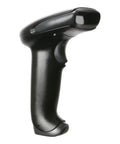 Side view of Hyperion 1300G-2 Linear Imaging Scanner For 1D Barcodes With USB RS232 KBW IBM Compatibility, black and gun-shaped.