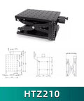 Z Axis Lifting Table Manual Pro-Grade Fine-Tuning Platform For Lab Optical Setup 110mm Stroke 210x150mm Aluminum Anodized Black