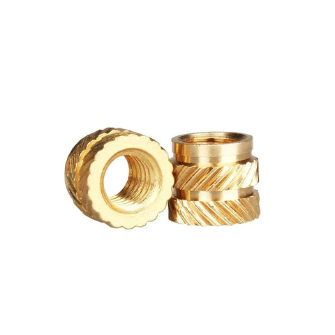 Premium Brass Knurled Insert Nuts For 3D Printers, Hot Melt Threaded Inserts M2 To M6 with 8mm OD, showcasing threaded design.