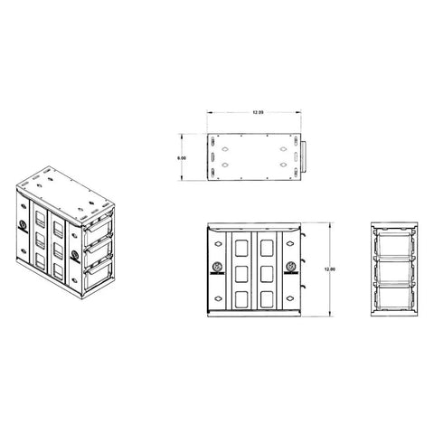 Compact Gray Steel Three Drawer Storage Cabinet 6X12X12 Inch Desktop Organizer Built Tough And Ready To Roll Featuring Slick Operation And Rock Solid Build For Tight Spaces And Daily Hustle