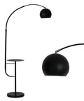 Black Floor Lamp With Marble Table Base 79 Inch Modern Industrial Arc Lamp Adjustable Gooseneck Dimmable Three Color Lights