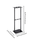 Heavy Duty Baseball Bat Stand With Badass Iron Frame Hella Tough Sports Equipment Rack, 34.25 inch tall, black steel design.