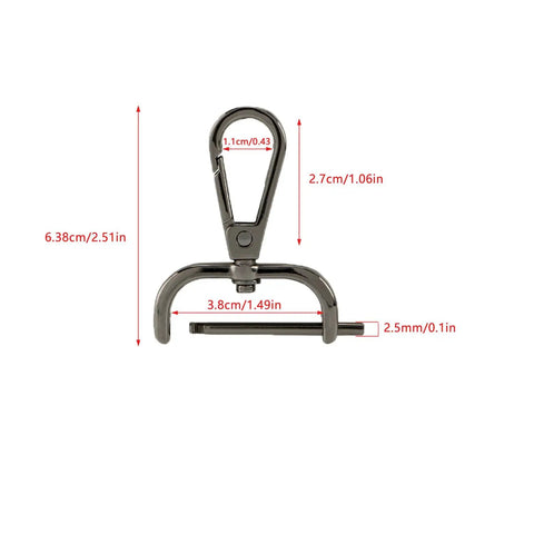 4 Pack Shoulder Strap Swivel Hooks For Bags Detachable Clasps Clip Hooks Buckle For Crossbody Purses Dimensions Visible