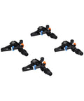 10 Pack One Half Inch Male Thread 360 Degree Sprinkler Heads with black design for lawn garden irrigation, shown in a group of four.