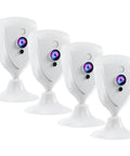 Four Pack of 1080P Mini Cam And Baby Monitor With Night Vision Two Way Audio Motion Alarm Live Stream Anywhere Cloud Storage Plug And Play Works With Two Point Four GHz WiFi For Home Security White