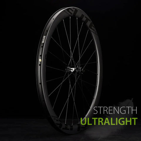 Edge 45mm Gravel Carbon Wheelset With Ceramic Bearings Ultralight 1439 Grams Road Disc Brake Ready displayed upright