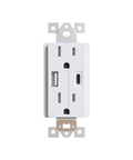 Image of 4 Pack Dual USB Wall Outlet With Type A And Type C Ports, 25W 5.0A High Speed USB Charging, 15A Tamper Resistant Receptacle.