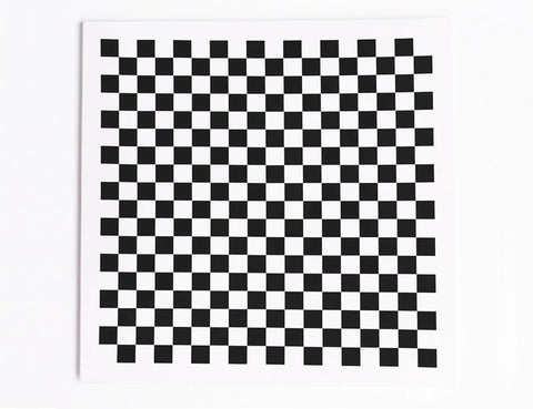 Checkerboard Lens Focus Calibration Board With 18x18 Blocks And 100mm Square Aluminum Oxide Glass Base top view