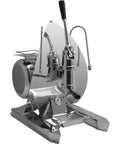 Pro Cafe Grade Commercial Espresso Machine with 304 stainless steel frame, joystick lever valves, and cup tray, side view.