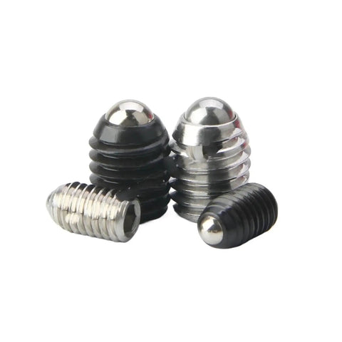 High Grade Stainless Steel Mini Spring Ball Plungers With Slick Rolling Action And No Nonsense Hex Set Screws Built Tough For Precision Tooling And Rock Solid Alignment 15 Piece Pack in black and silver.