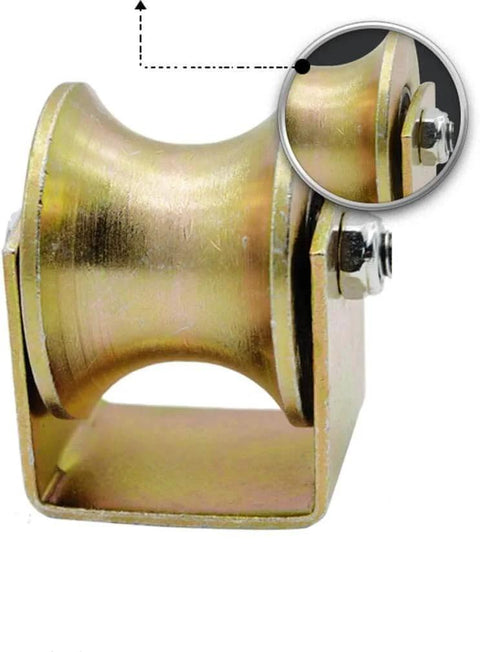 U Groove Rigid Track Wheel For Sliding Gates, Heavy Duty Barn Door Casters With Bracket, 45 Steel Gate Hardware shown close-up
