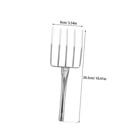 Heavy Duty Workhorse Garden Fork For Digging And Transplanting Beans Stainless Steel Hand Fork dimensions shown