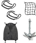 Hookah Dive Kit For Tank Free Exploring With Tank Carrier, 4 Stainless Clips, 25 Ft Hose, accessories including anchor and net.