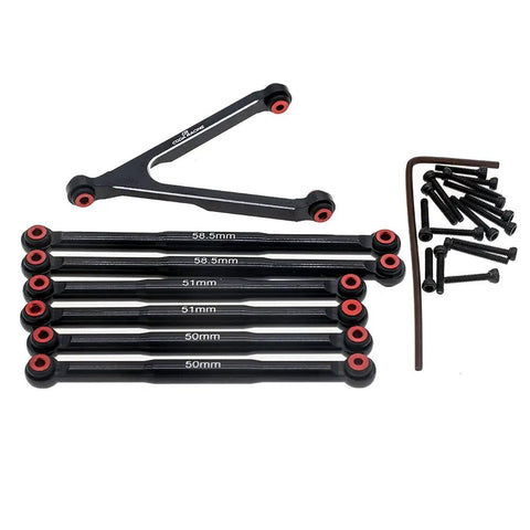 Suspension Links Set And Steering Rod Tie For Axial SCX24 1 24 C10 Wrangler JLU Bronco Upgrades RC Crawler Car CNC Machined Aluminum 6061T6 Anodized