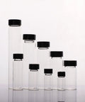 Premium Borosilicate Glass Vials With Secure Screw Top Lids For Essential Oils And Samples Heavy Duty Clear Bottles in various sizes