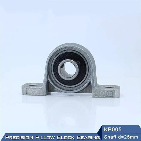 Heavy Duty Precision KP005 Mounted Bearing Fits 25mm Shaft Zinc Alloy Pillow Block Housing Unit For Industrial Machinery Rigs And Builds That Work Smoothly Without Problems And Come Straight Up Ready To Install In Your Garage Shop Today, front view