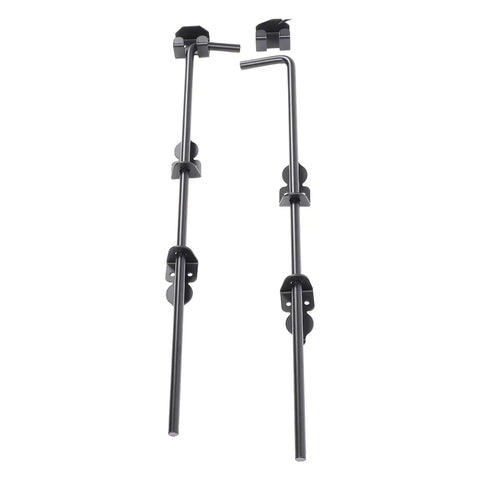 Beefy Heavy Duty 24 Inch Gate Drop Rod For Wood And Metal Fences Black Powder Coated Ground Latch With Mounting Screws Perfect For Locking Single Or Double Gates And Doors Against Wind And Pets, two rods