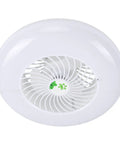 Hilitand E27 Ceiling Fan Light 4 in 1 Stepless Dimming LED Fan (Negative) top view of white round fan with leaves design.