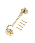 Durable Brass Storage Hook With Swivel Eye Latch For Cabinets And Doors, Easy Install, Rust Resistant, with mounting screws