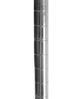 Chrome Wire Shelving Unit 12 Inch Deep By 36 Inch Wide With Two Tier Shelves Heavy Duty Steel Rack Adjustable Posts Each Shelf Up To 500 Lbs NSF Certified For Indoor Dry Storage Garage Ready Pantry Setup close-up chrome adjustable post