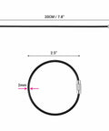 50 Pack Wire Keychain Cables Nylon Coated Stainless Steel Loop For Luggage Tags 2mm Thick 7.8 Inches Long Black Durable Threaded Barrel