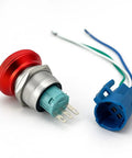Heavy Duty Emergency Stop Push Button Switch 22mm Latching E Stop 1NO 1NC Stainless Steel Mushroom Head With Wire Harness