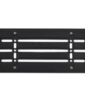 Dead Simple Front Bumper License Plate Bracket For Hyundai And Kia 2000 Through 2026, black heavy-duty plastic plate holder mounted.