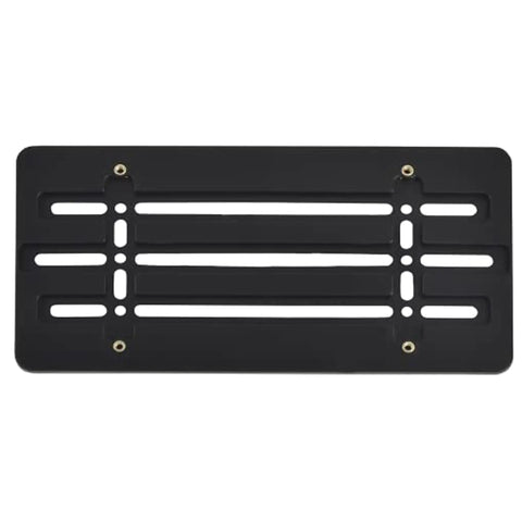 Dead Simple Front Bumper License Plate Bracket For Hyundai And Kia 2000 Through 2026, black heavy-duty plastic plate holder mounted.