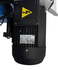 Commercial Workshop Prep Pro Shop Grade 3Hp Belt Sander motor showing 220V three-phase induction motor specifications.