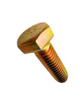 Close-up of a single 3/8 inch Grade 8 hex bolt, part of the Three Eighths Inch Hex Bolts Grade Eight Set Of Ten With Hardened Flat Washers And Nylon Lock Nuts